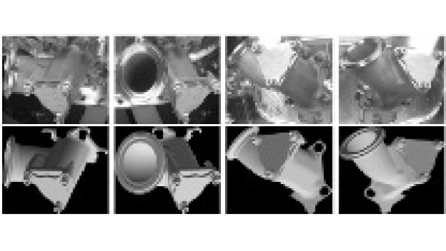 Camera views and CAD screenshots of one specific Air-Adapter
