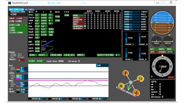 The user interface of the quadcopter controller